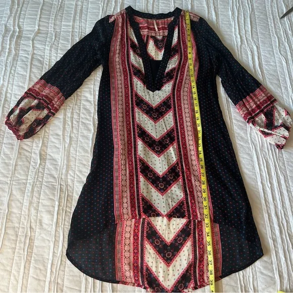 Free People Peacemaker Gypsy Hi Low Long Sleeve Dress Boho SZ XS