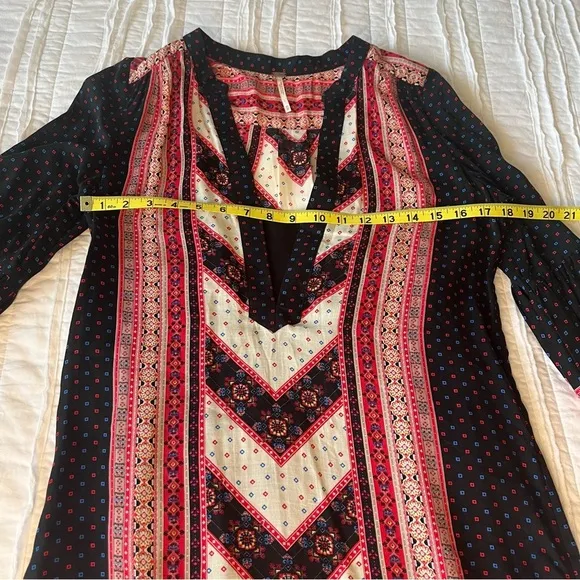 Free People Peacemaker Gypsy Hi Low Long Sleeve Dress Boho SZ XS