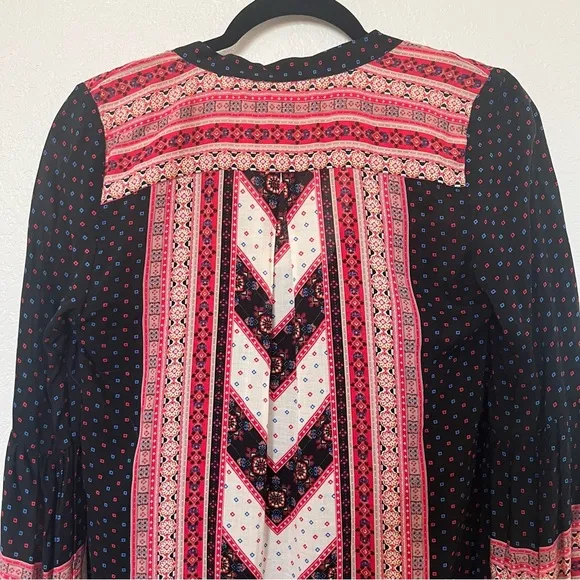 Free People Peacemaker Gypsy Hi Low Long Sleeve Dress Boho SZ XS