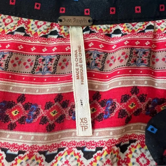 Free People Peacemaker Gypsy Hi Low Long Sleeve Dress Boho SZ XS