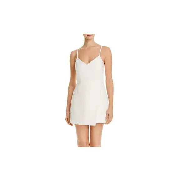 FRENCH CONNECTION Womens White Spaghetti Strap V Neck Short Shift Dress 10