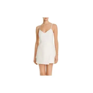 FRENCH CONNECTION Womens White Spaghetti Strap V Neck Short Shift Dress 10