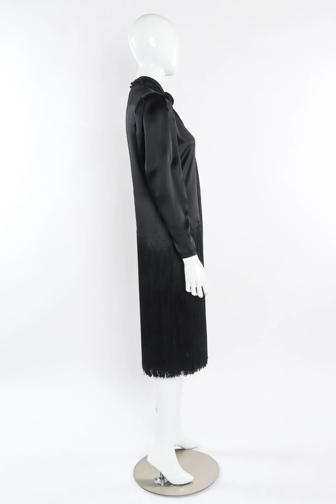 Fringe Silk Shift Dress