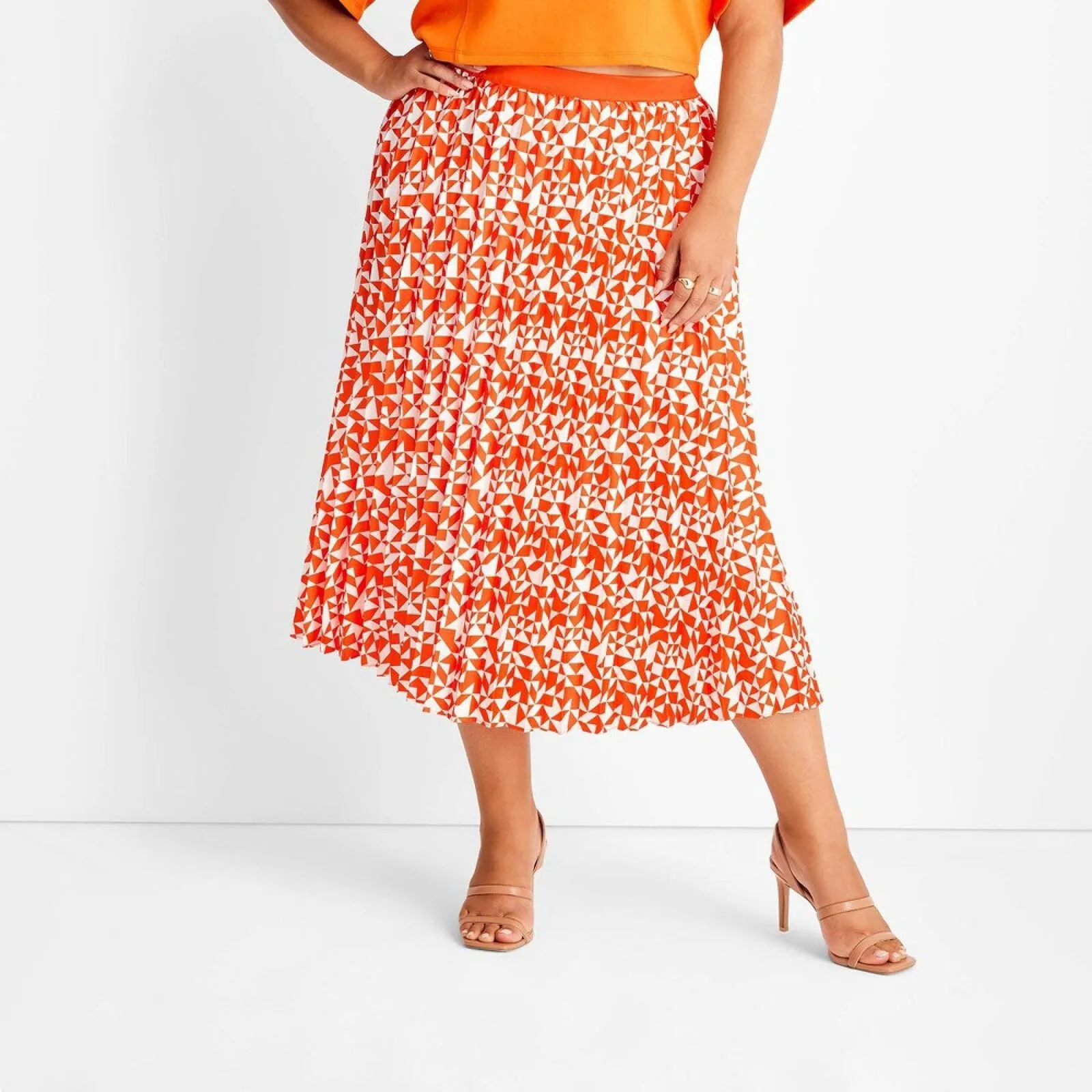 Future Collective With Kahlana Women's Plus Size Pleated A-Line Skirt 86036035