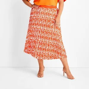 Future Collective With Kahlana Women's Plus Size Pleated A-Line Skirt 86036035