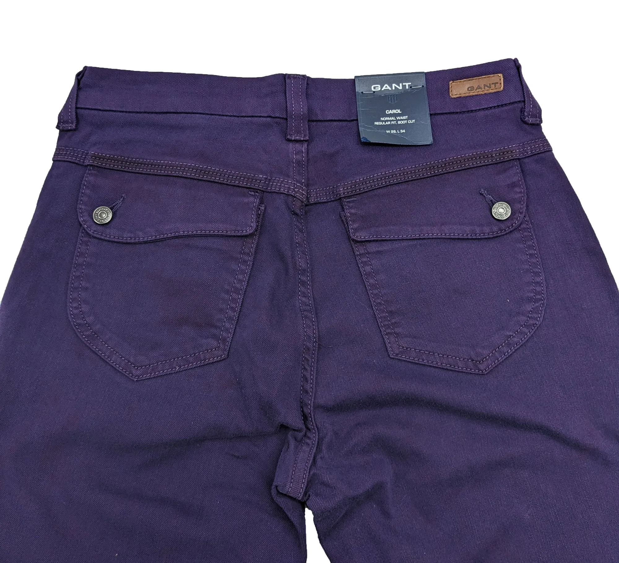 GANT Women's Violet Garment Dyed Twill Carol Bootcut Pants Size 29/34 NWT