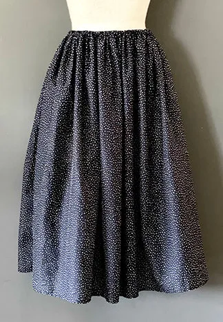 GATHERED SKIRT MIDI RANDOM DOT
