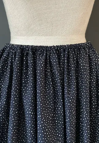GATHERED SKIRT MIDI RANDOM DOT