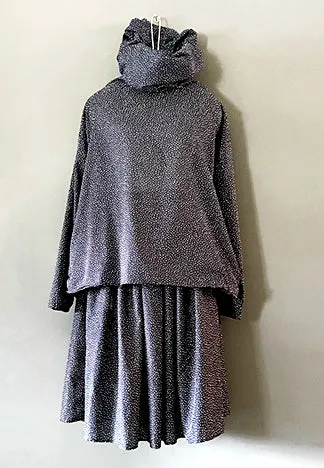 GATHERED SKIRT MIDI RANDOM DOT