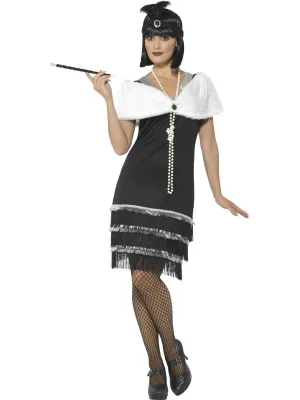 Gatsby Flapper 1920s Silver Fringed Women's Costume