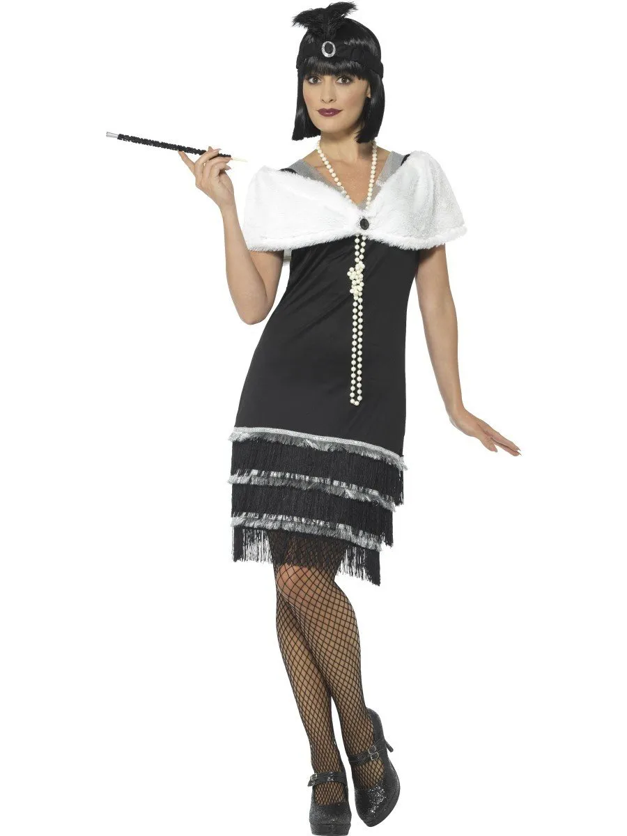 Gatsby Flapper 1920s Silver Fringed Women's Costume