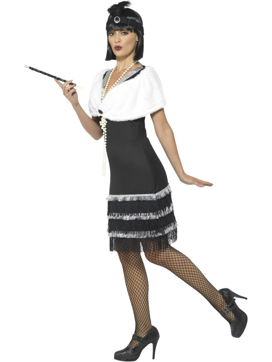 Gatsby Flapper 1920s Silver Fringed Women's Costume