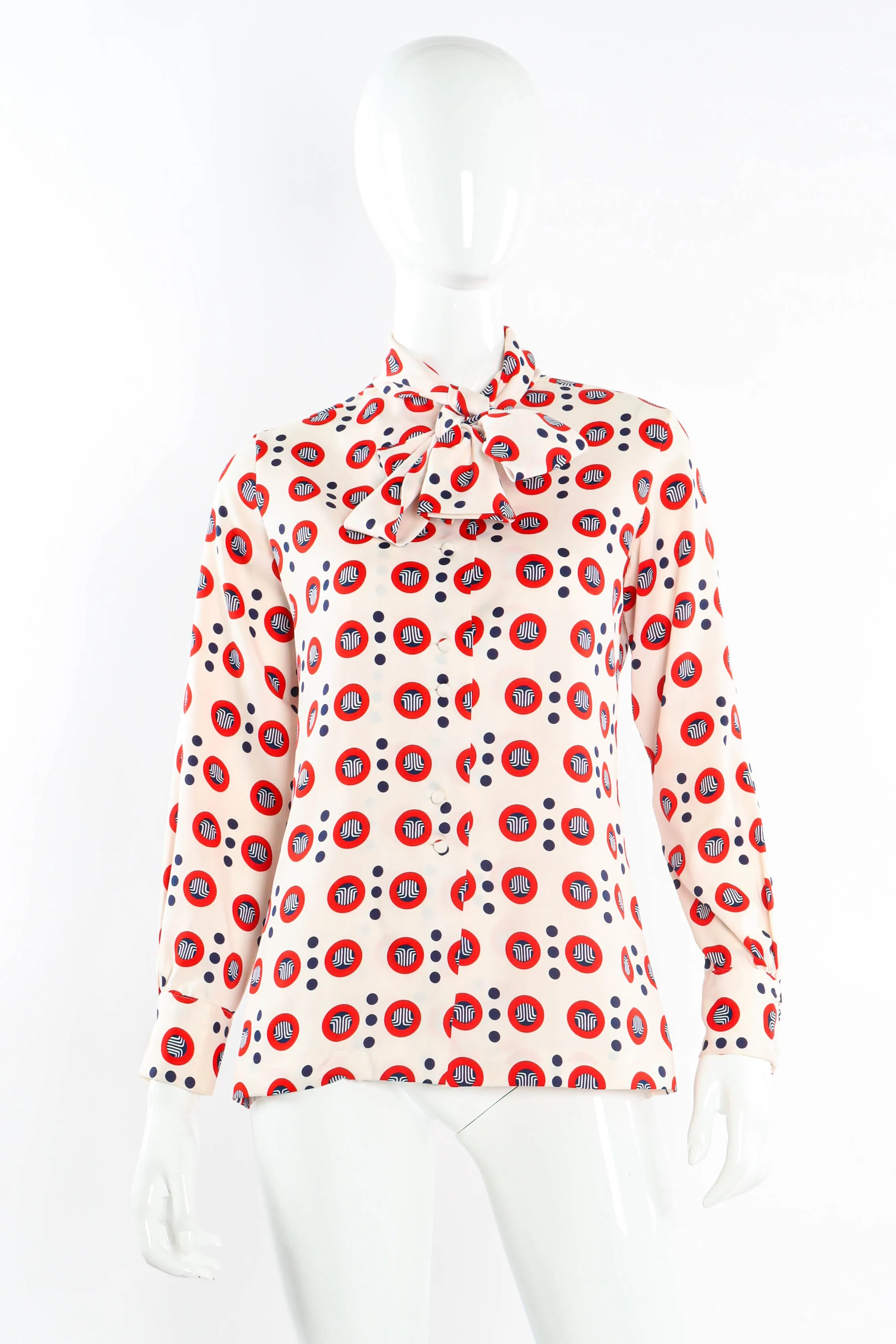 Geo Circles Dot Print Blouse