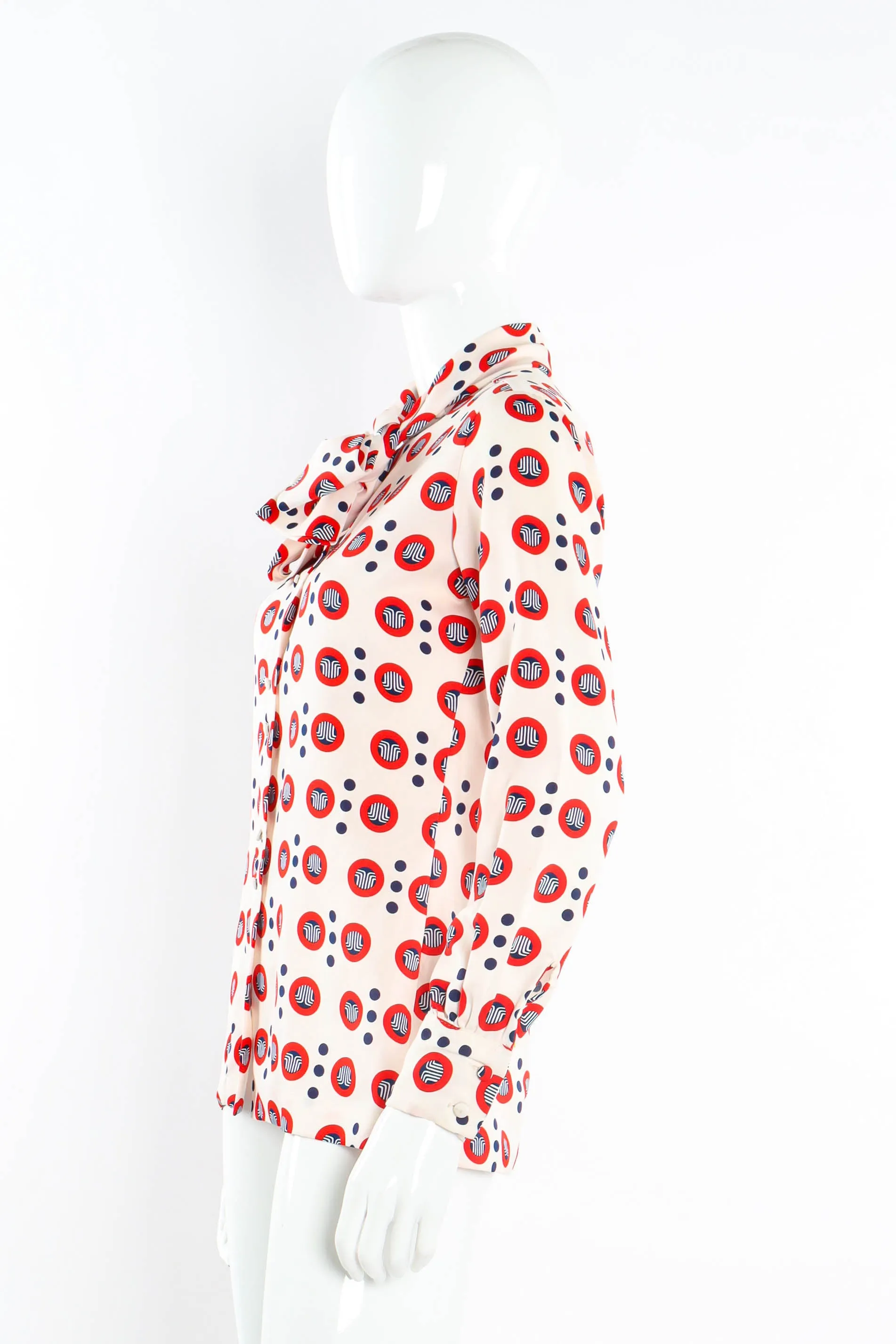 Geo Circles Dot Print Blouse