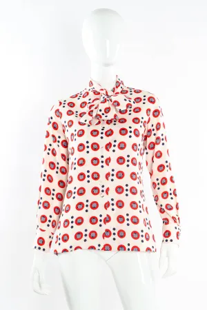 Geo Circles Dot Print Blouse