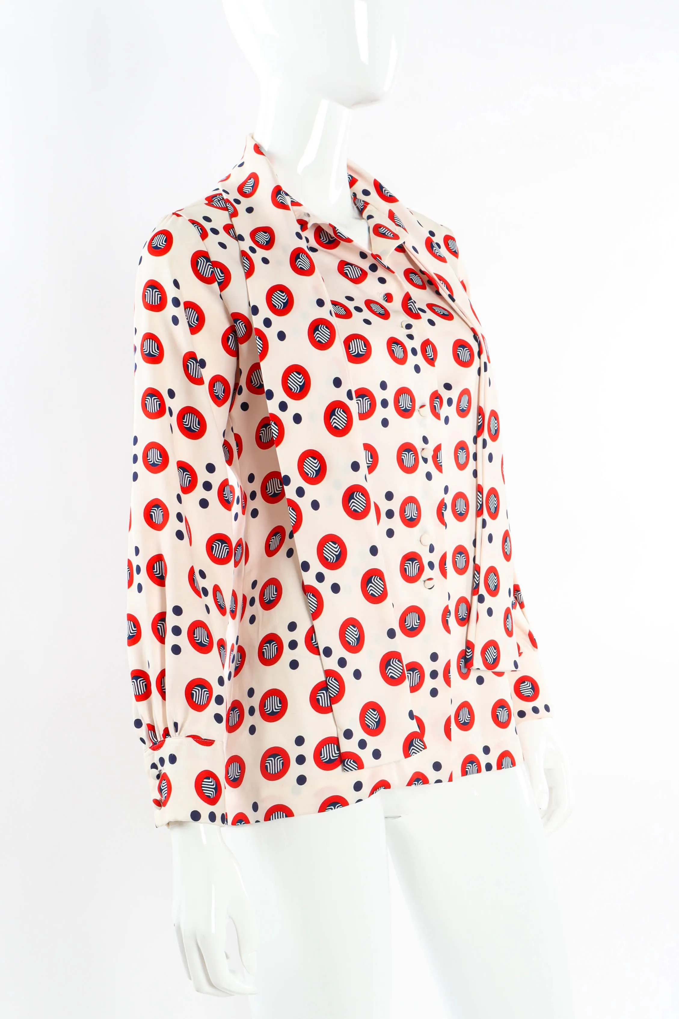 Geo Circles Dot Print Blouse