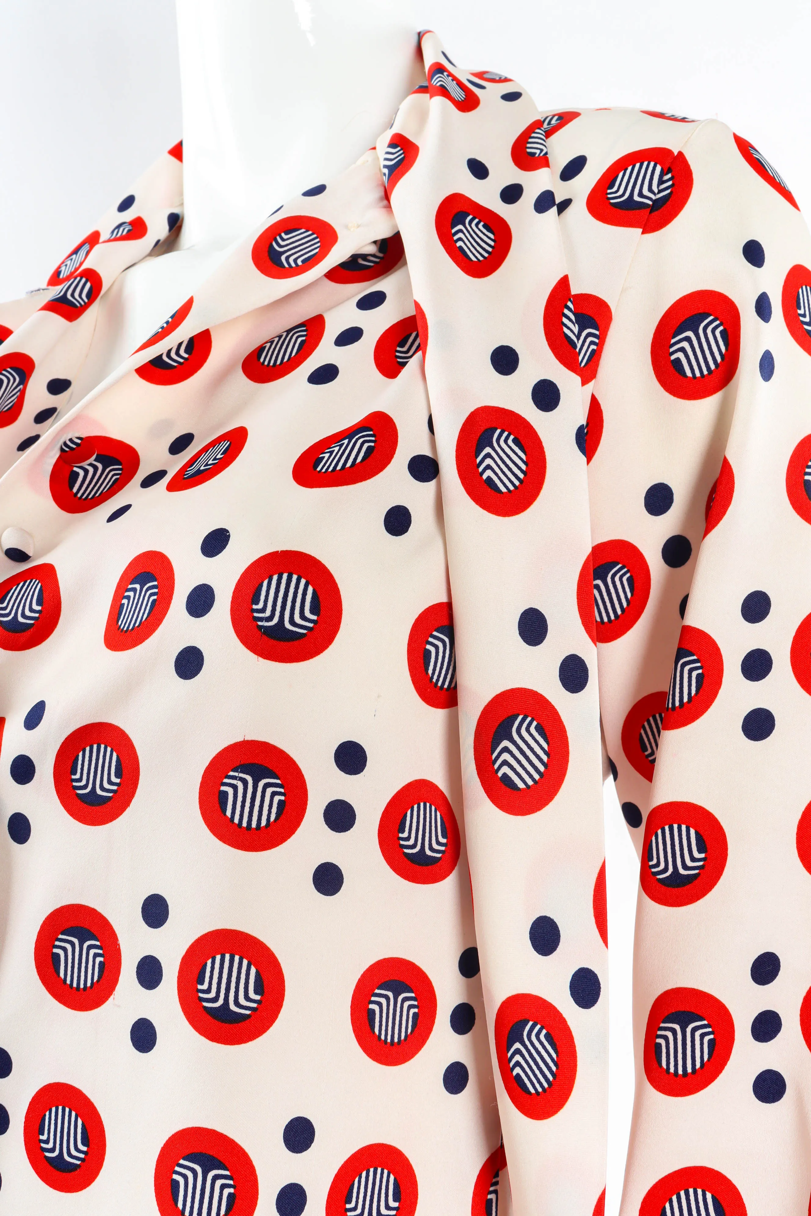 Geo Circles Dot Print Blouse