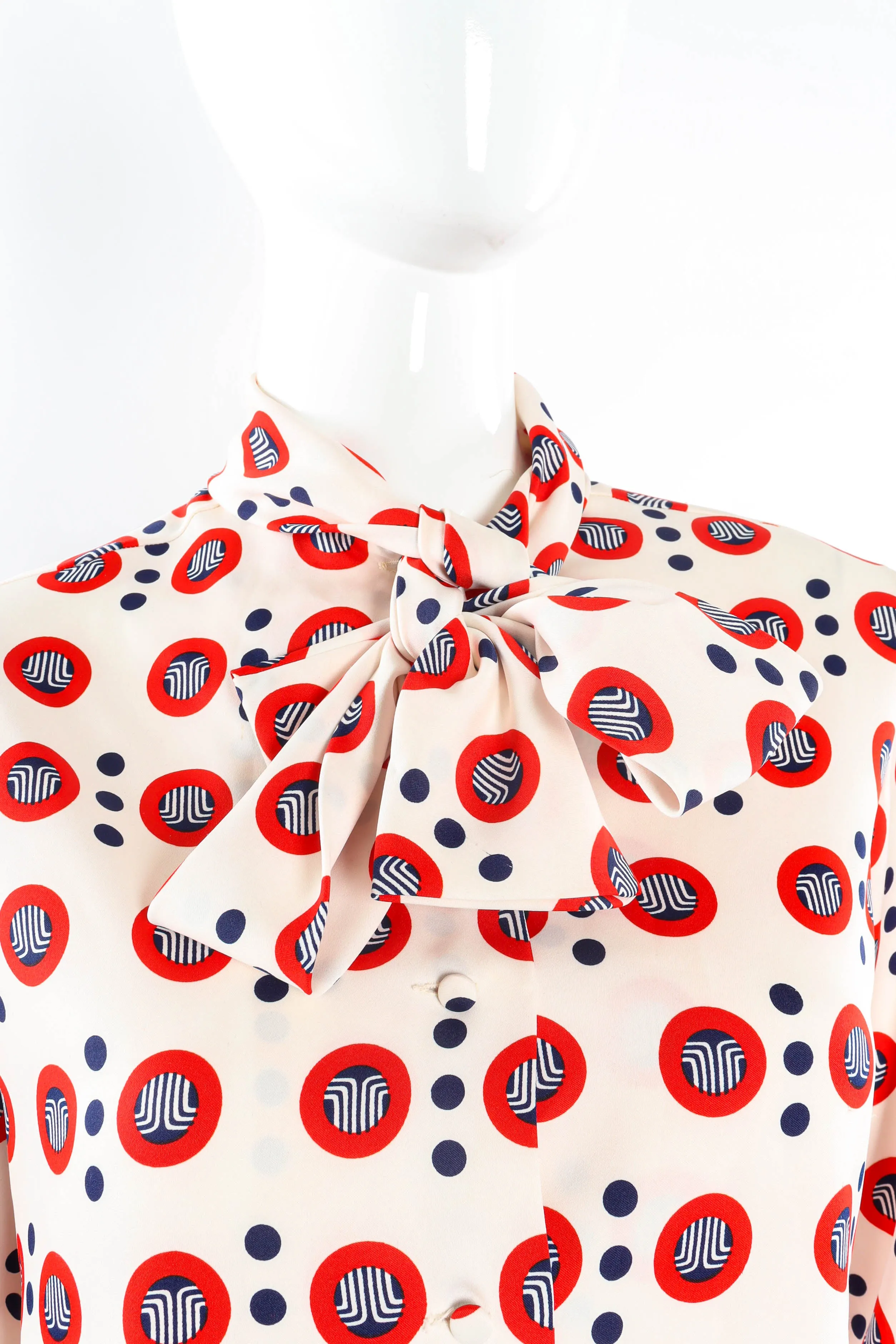 Geo Circles Dot Print Blouse