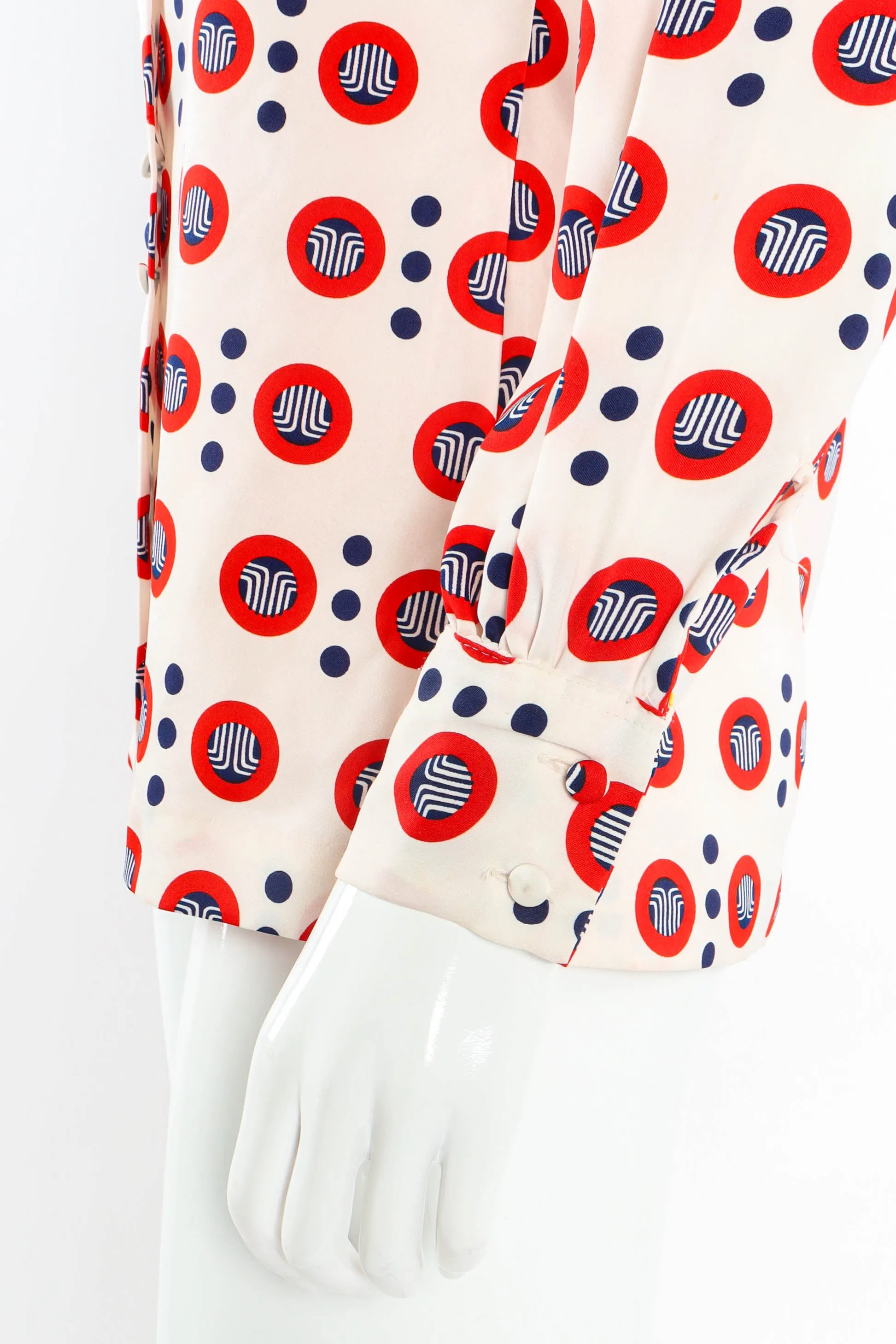 Geo Circles Dot Print Blouse