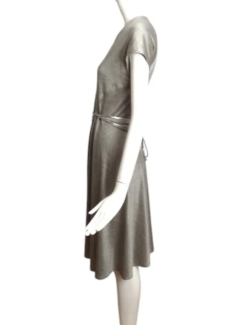GEOFFREY BEENE - 1980s Grey Knit Dress, Size 8