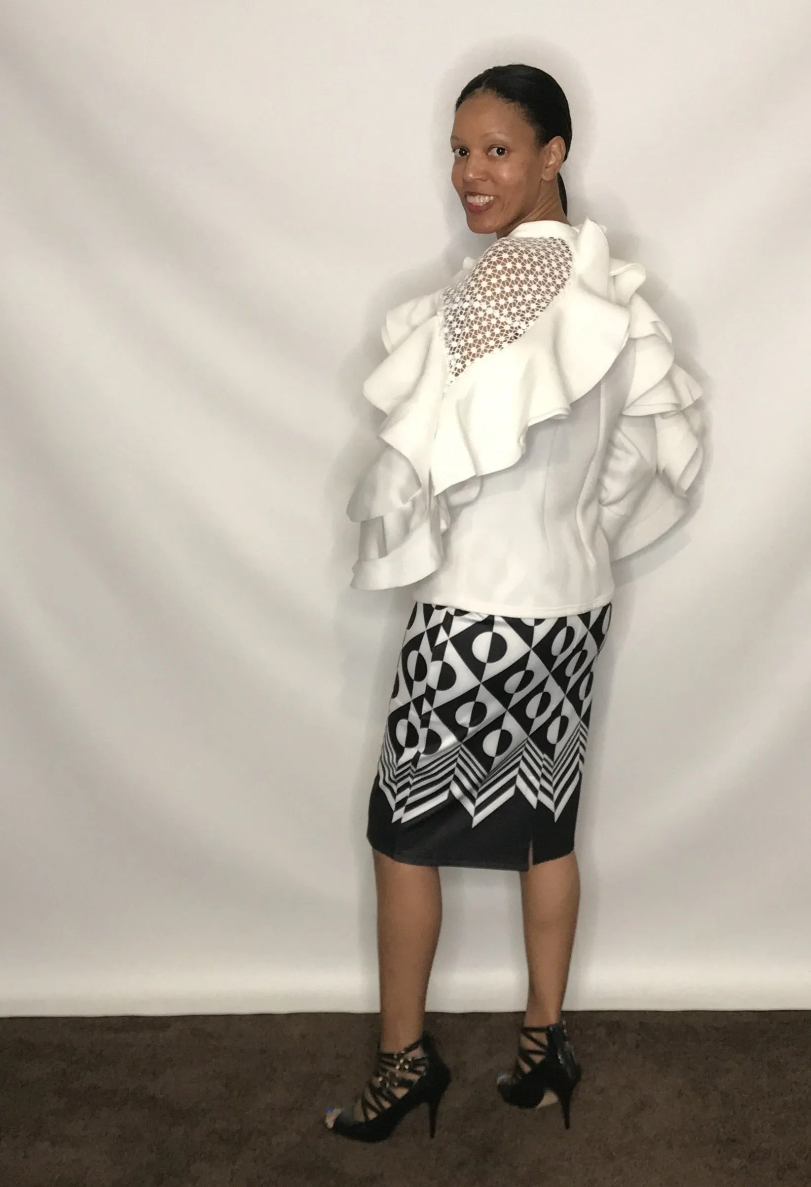 Geometric Print Skirt