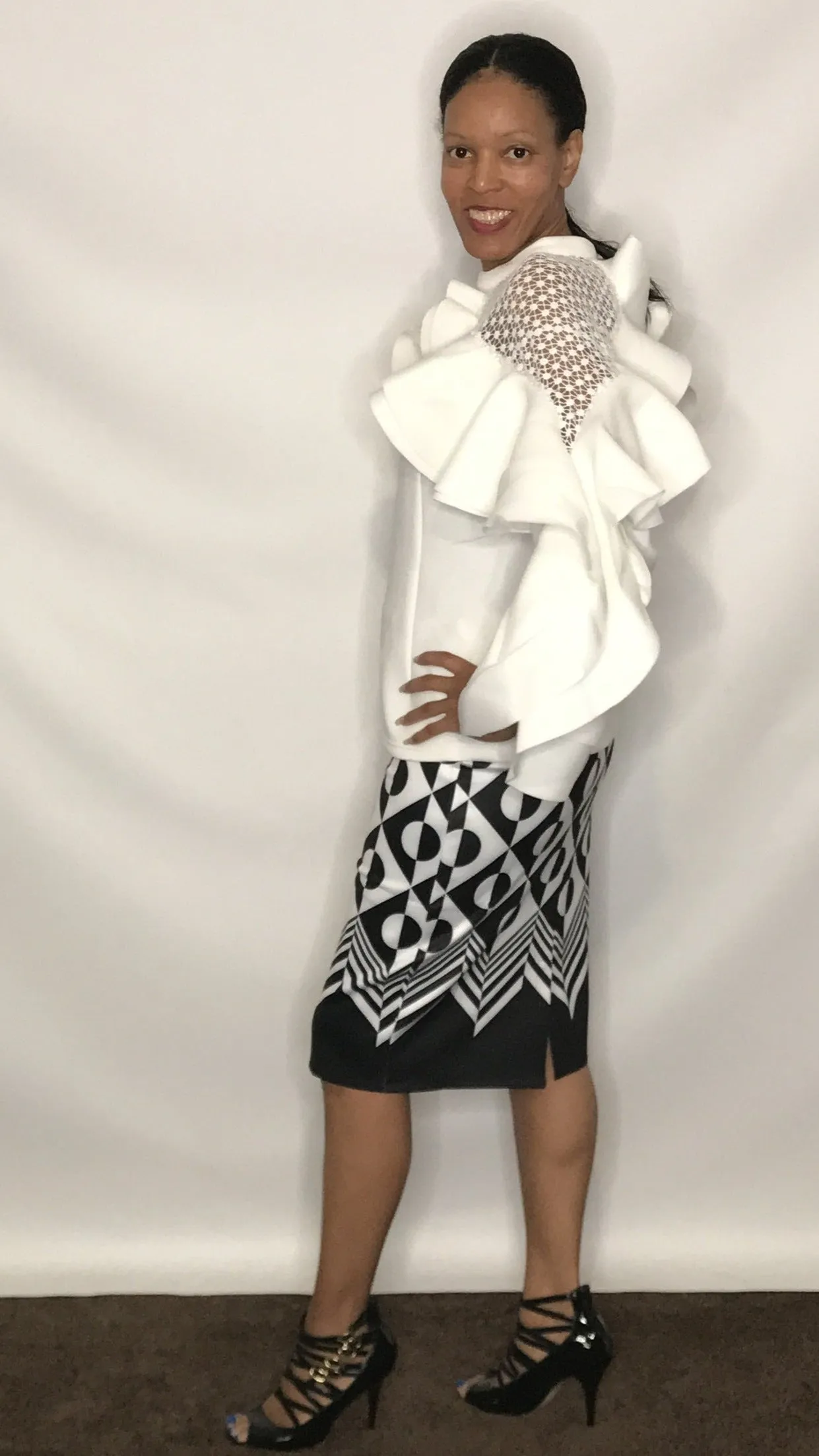 Geometric Print Skirt