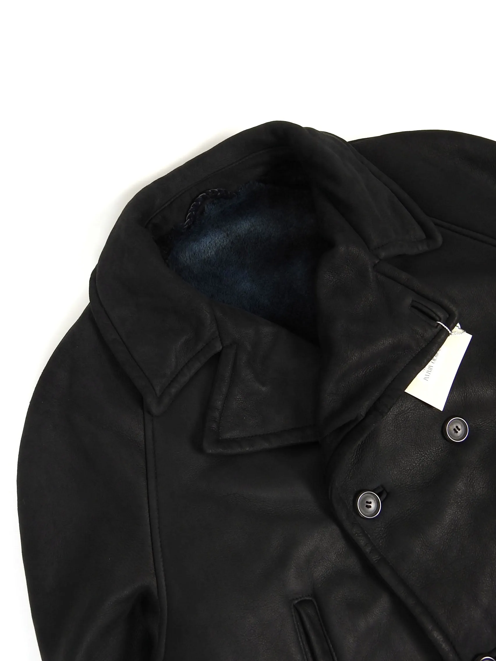 Giorgio Armani Double Breasted Shearling Coat Size 42