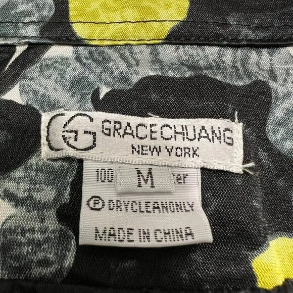 Grace Chuang New York Jacquard Floral Print A Line Coat Size M