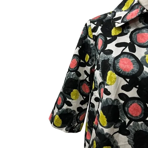 Grace Chuang New York Jacquard Floral Print A Line Coat Size M