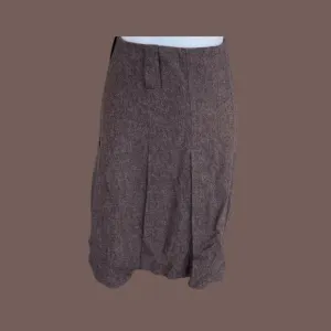 Grace Dane Lewis Women's Rustic Brown Pleated Wool Blend Skirt Size 8 NWT