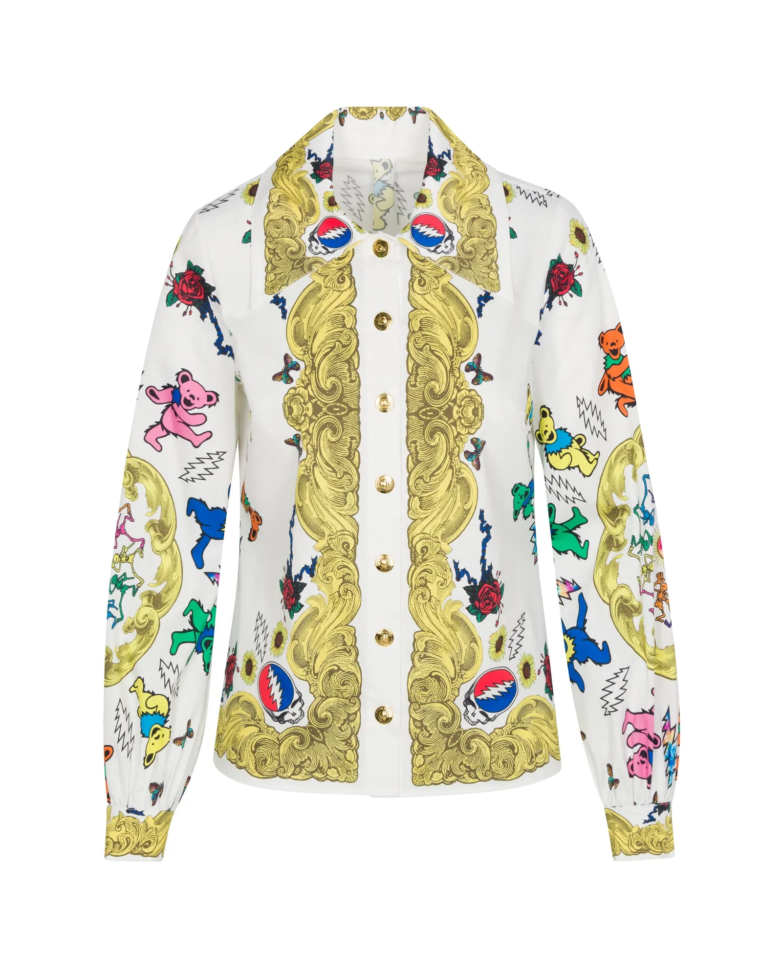 Grateful Dead Fabulous Button Down Scarf Blouse