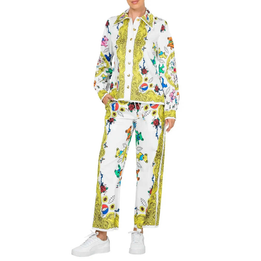 Grateful Dead Fabulous Button Down Scarf Blouse