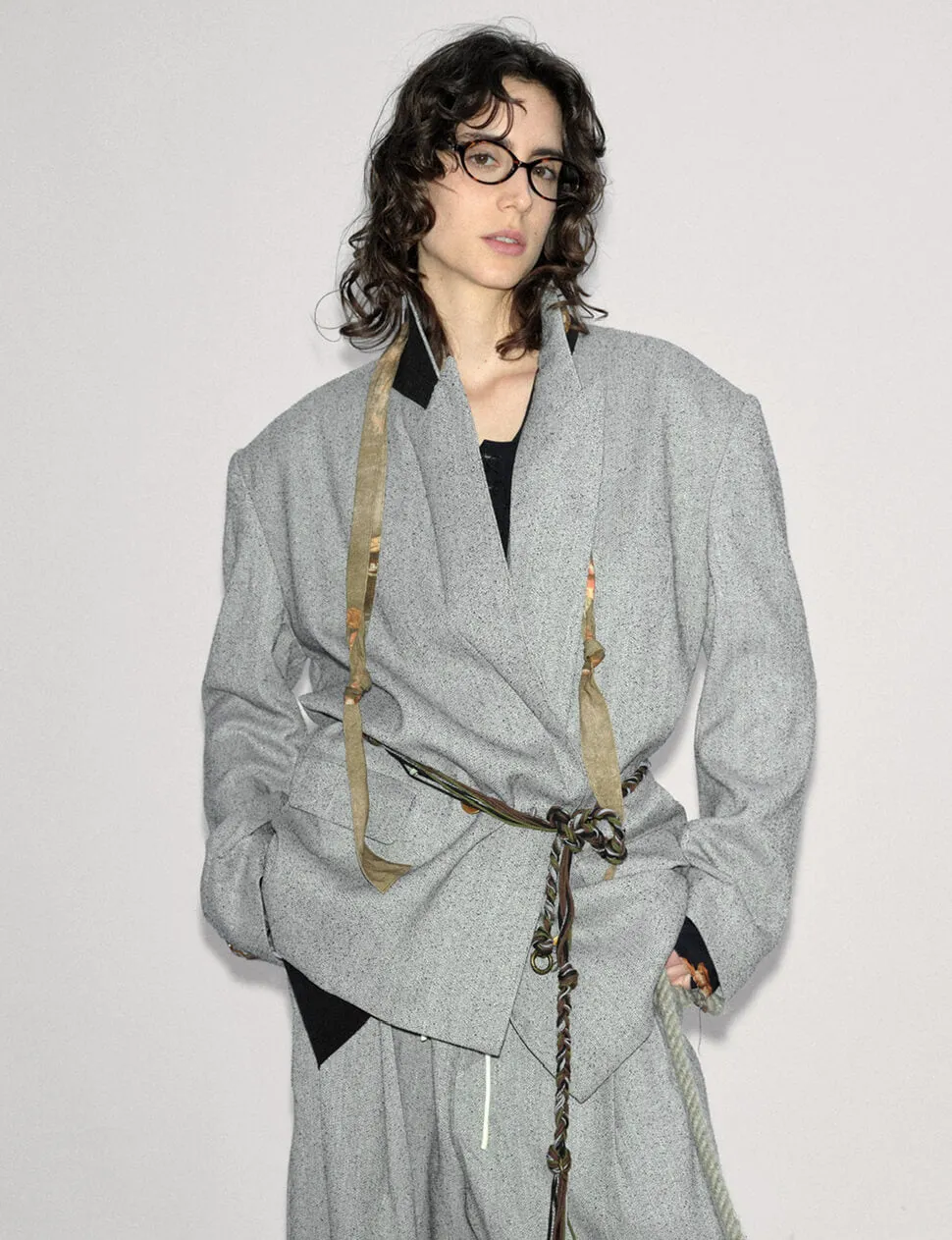Grey Suit Oversized Blazer