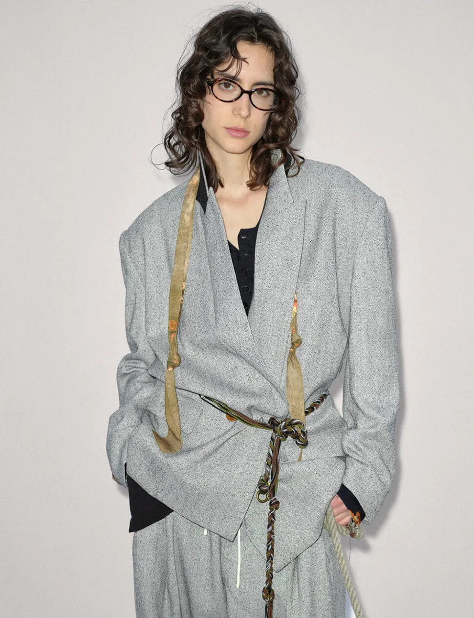 Grey Suit Oversized Blazer