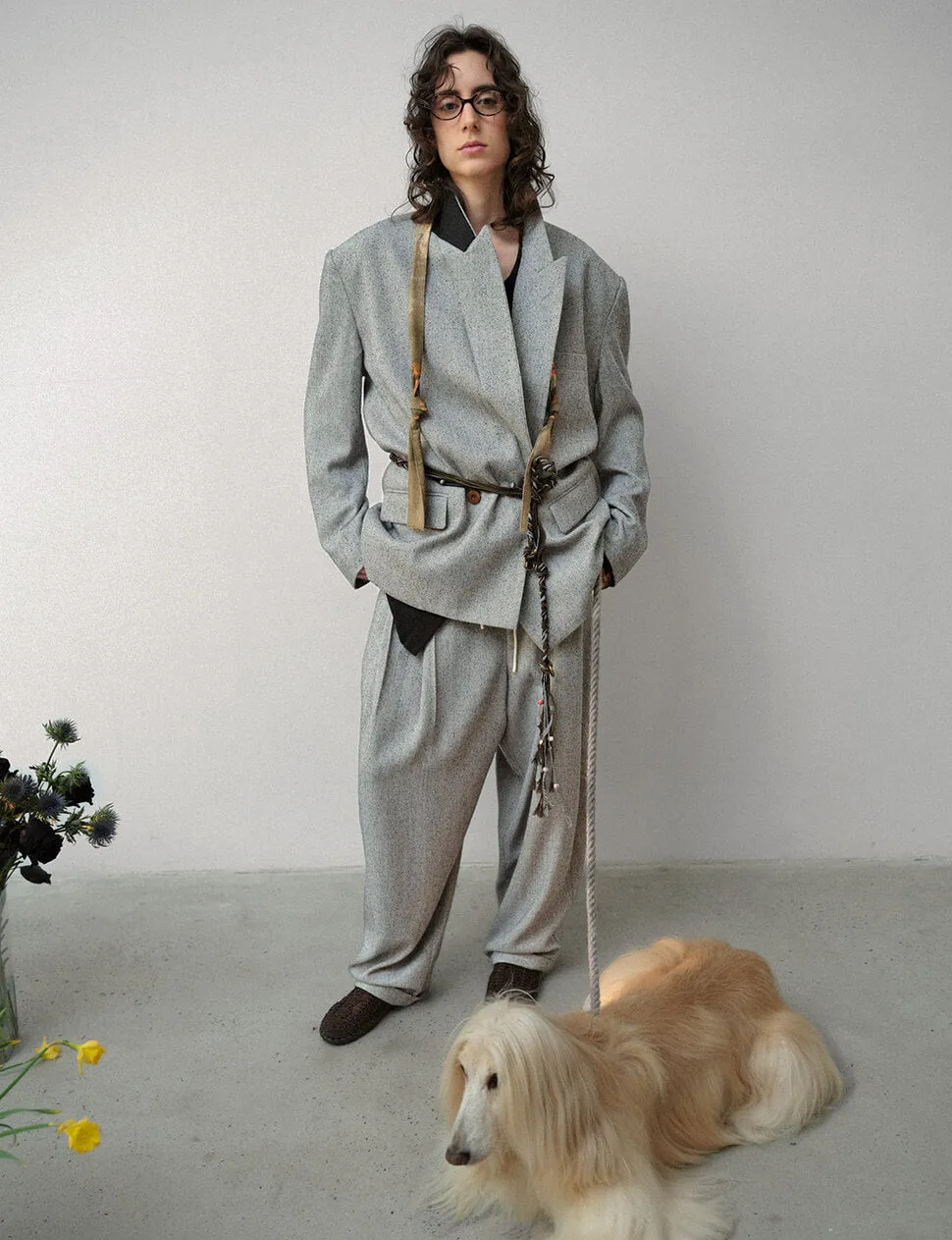 Grey Suit Oversized Blazer