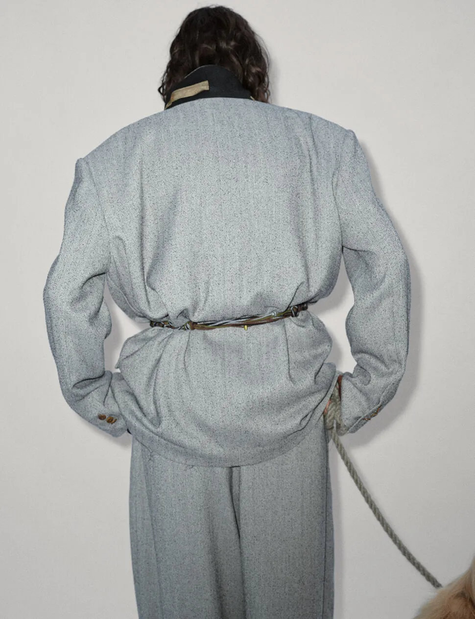 Grey Suit Oversized Blazer