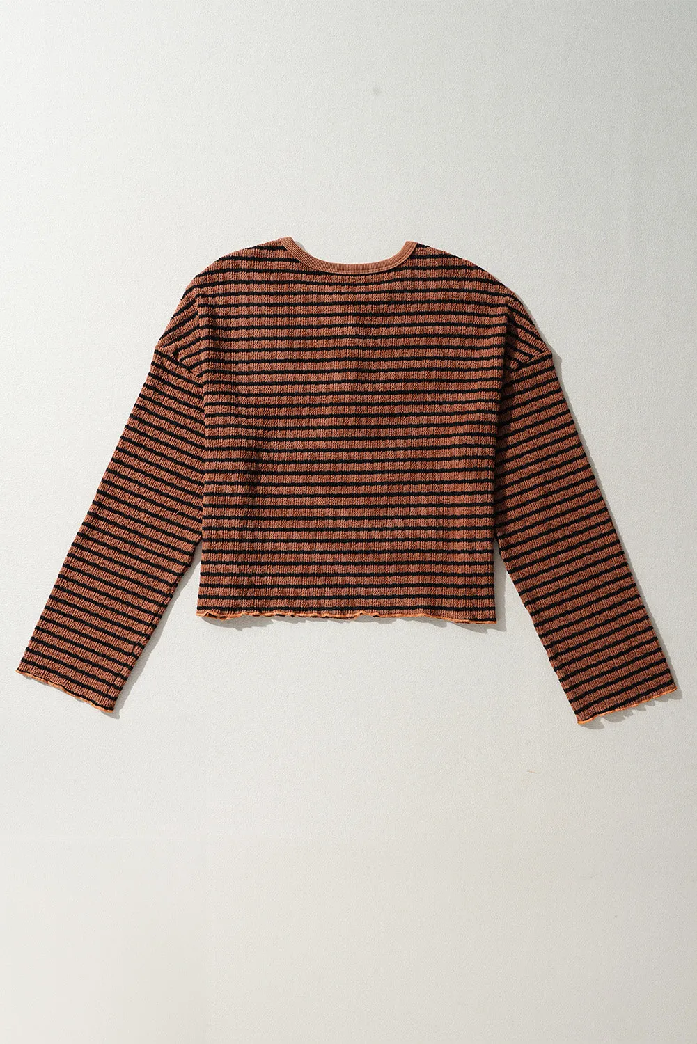 Hadley Striped Half Button Long Sleeve Blouse