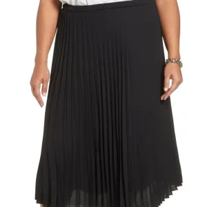 Halogen Pleated Black Midi Skirt size 1X