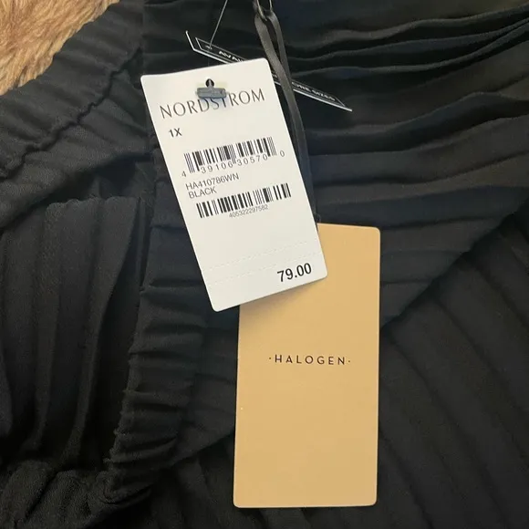 Halogen Pleated Black Midi Skirt size 1X