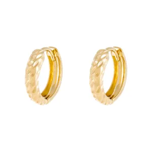Hammered Huggie Earring 14K