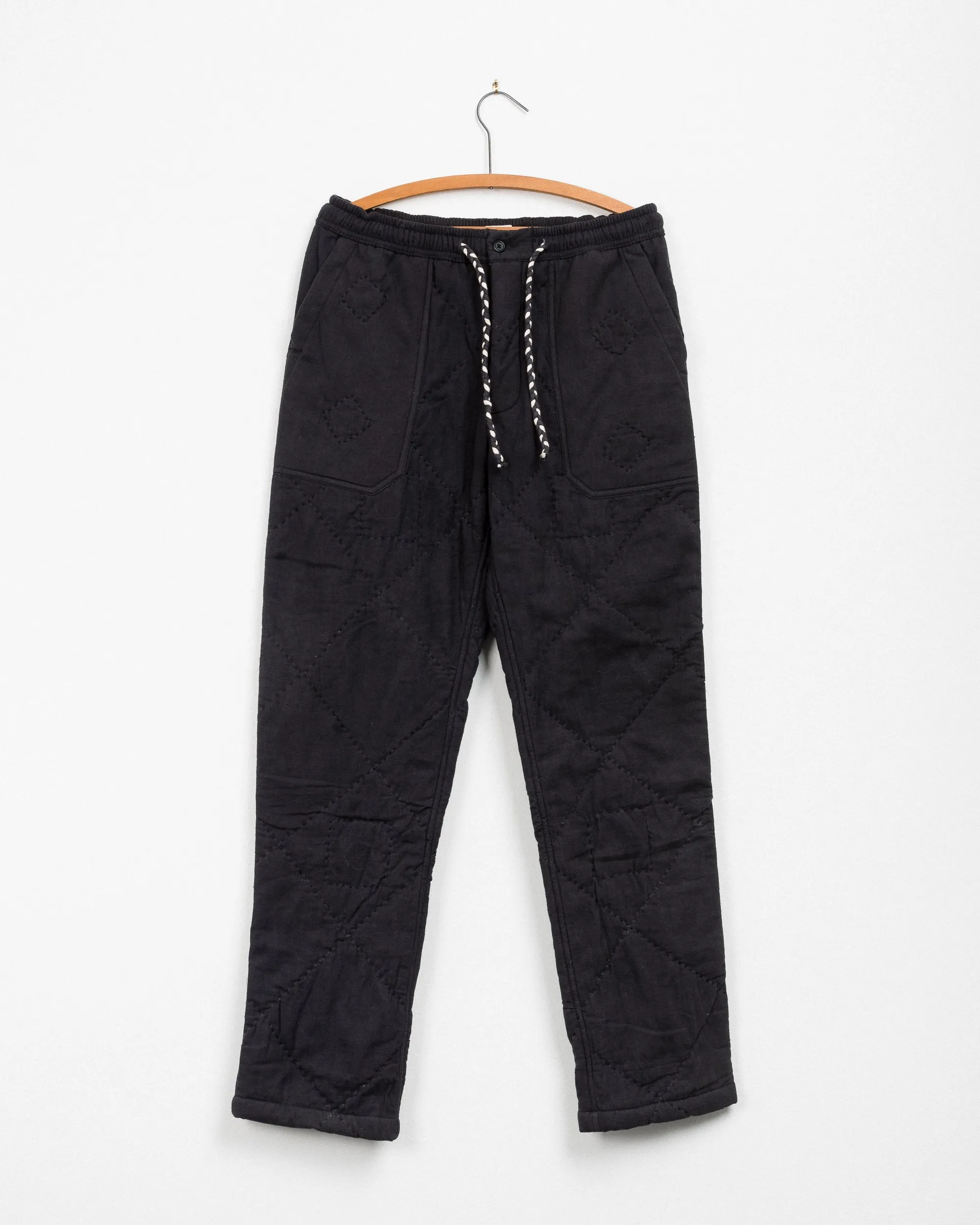 Harshad Utility Pant in Black Quilted Kantha