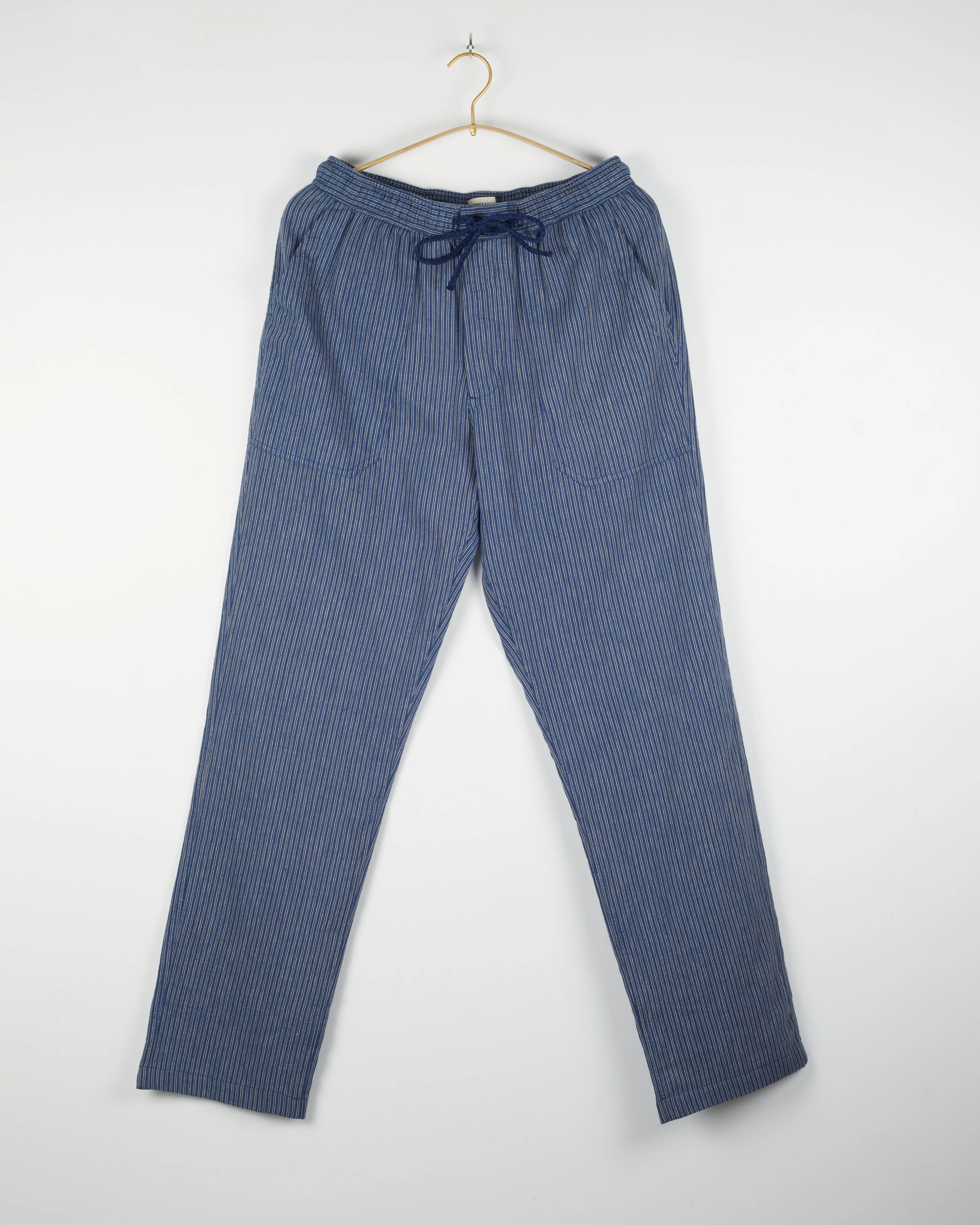 Harshad Utility Pant in Twill Indigo Stripes Kora