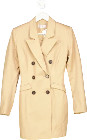House of CB Beige Double-Breasted Blazer UK S