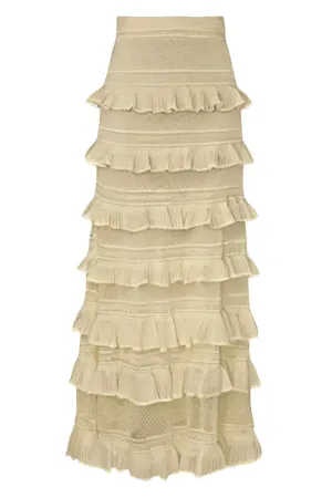 Illuminate Lace Frill Skirt | Metallic Gold