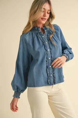 INDIGO CHARM DENIM TOP