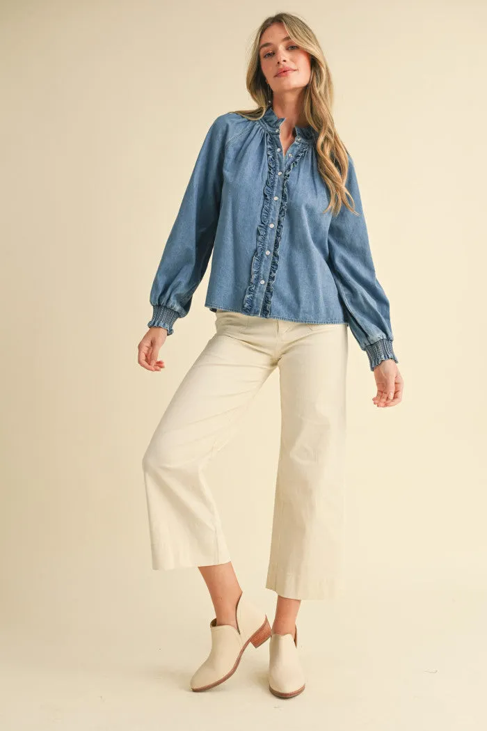 INDIGO CHARM DENIM TOP