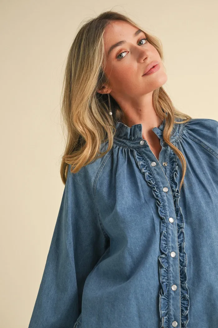 INDIGO CHARM DENIM TOP