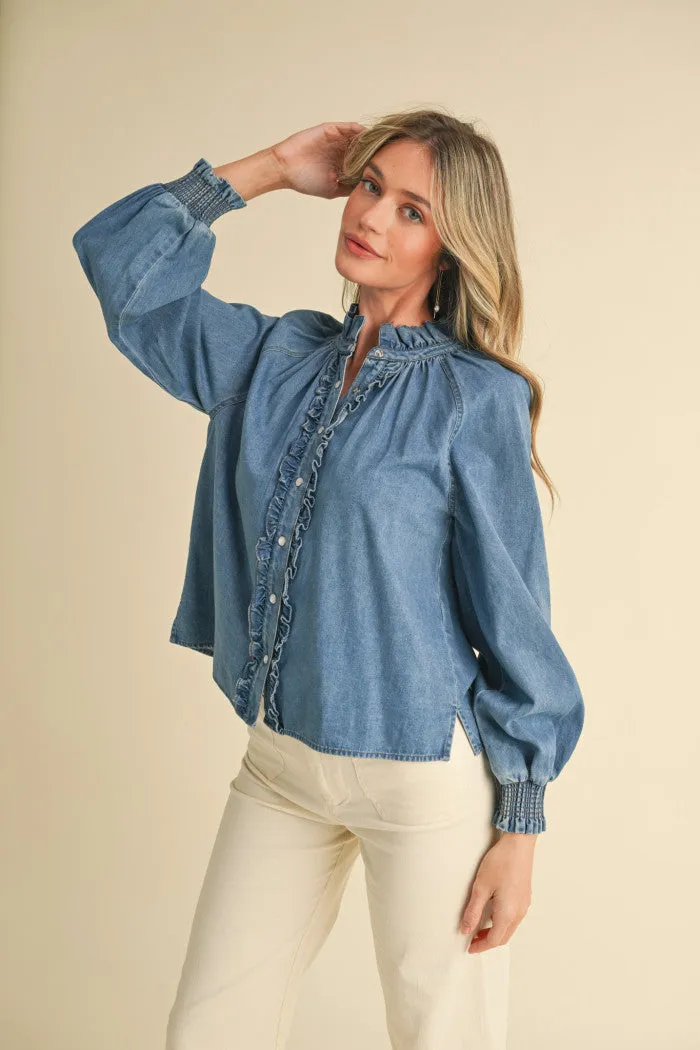 INDIGO CHARM DENIM TOP