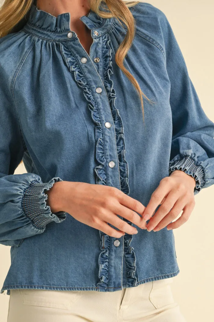 INDIGO CHARM DENIM TOP