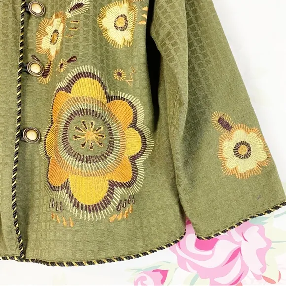 Indigo Moon Boho Floral Oversized Blazer L